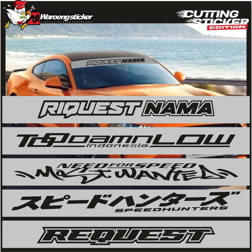 Jual Sticker Kaca depan Speedhunter Kanji blok kaca mobil Jdm style all ...