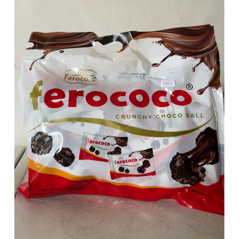 Jual FEROCOCO CHOCO CRUNCHY 40 PCS BALL COKELAT LUMER | Shopee Indonesia