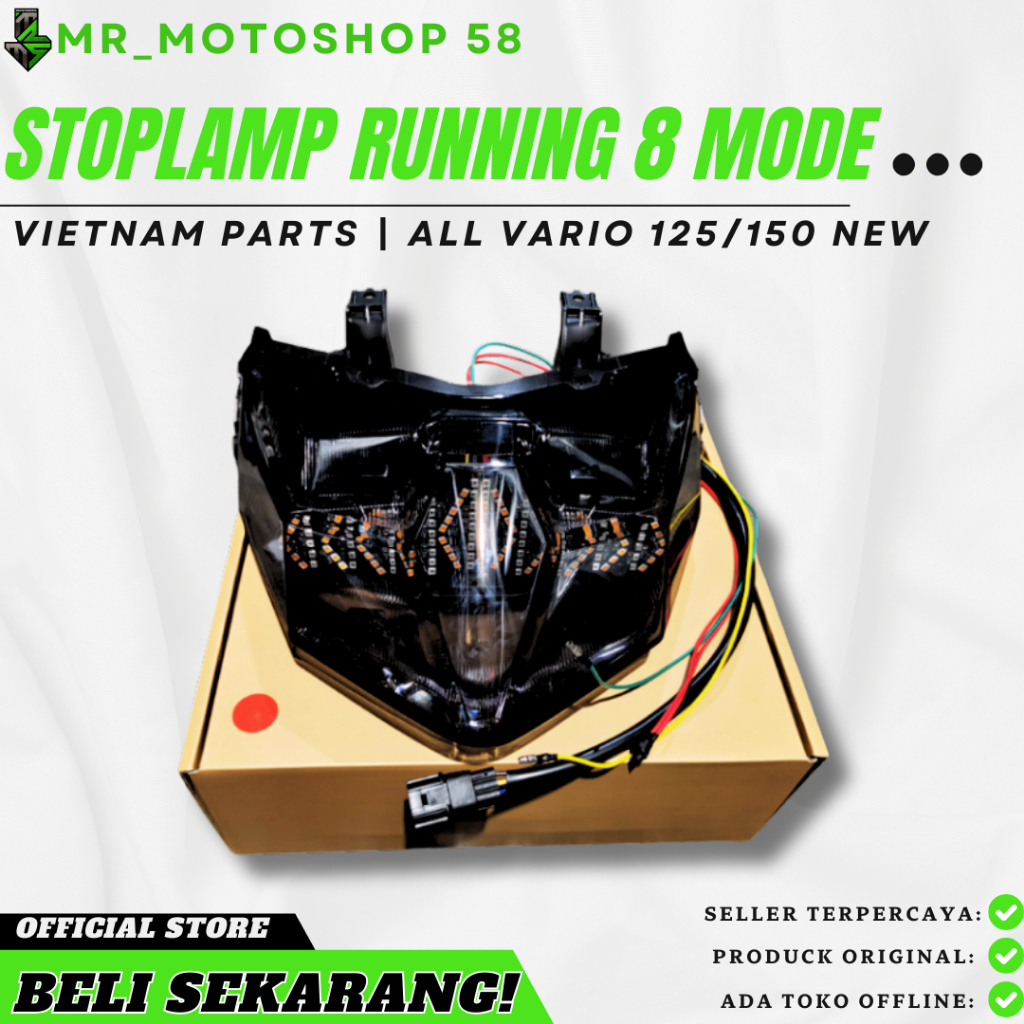 Jual STOPLAMP RUNNING VARIO 125 150 LED NEW 1 SET MIKA LENGKAP LAMPU ...