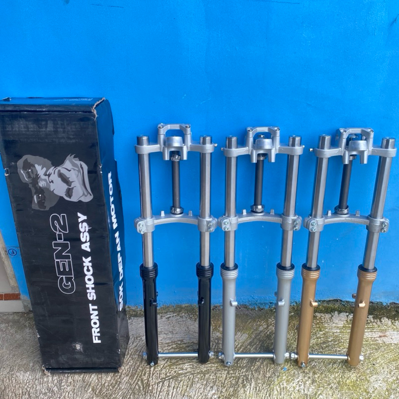 Jual shok depan ninja rr gen 2 pnp honda cb gl mp tiger sudah set ...