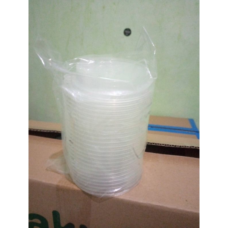 Jual HP - LID FLAT/Tutup Thinwall CUP INJECTION Kekinian Polos Bening ...