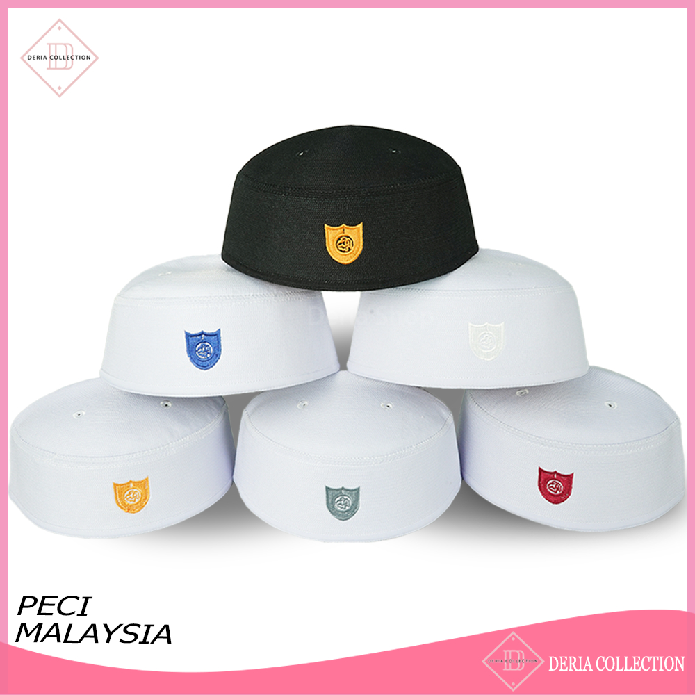 Peci MALAYSIA Haji Pria Kopiah Malaisia Palestina Putih Hitam Dewasa Anak Laki Kopyah Malasya Ori Asli Bulat Motif Bordir Catur Polos Songkok Kopeah Bundar Bulet Palestin Abdul Kareem Karim Solat Sholat Shalat Jumbo A1 A3 A5 Kopia Ameen Santri Hadroh Tero