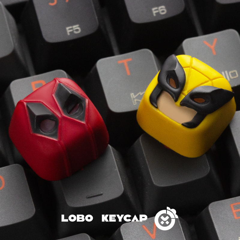 Jual Marvel Comics Deadpool Wolverine Mechanical keyboard keycaps ...