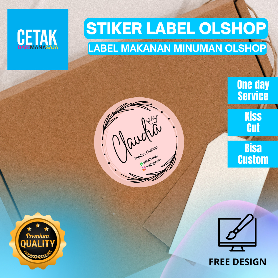 Jual 5-7 Cetak Stiker Custom Transparan Vinyl Anti Air Sticker Olshop ...