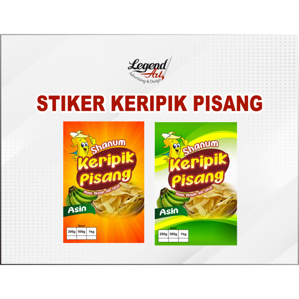 Jual Print Stiker Label Kemasan Makanan Keripik Pisang Custom Free ...