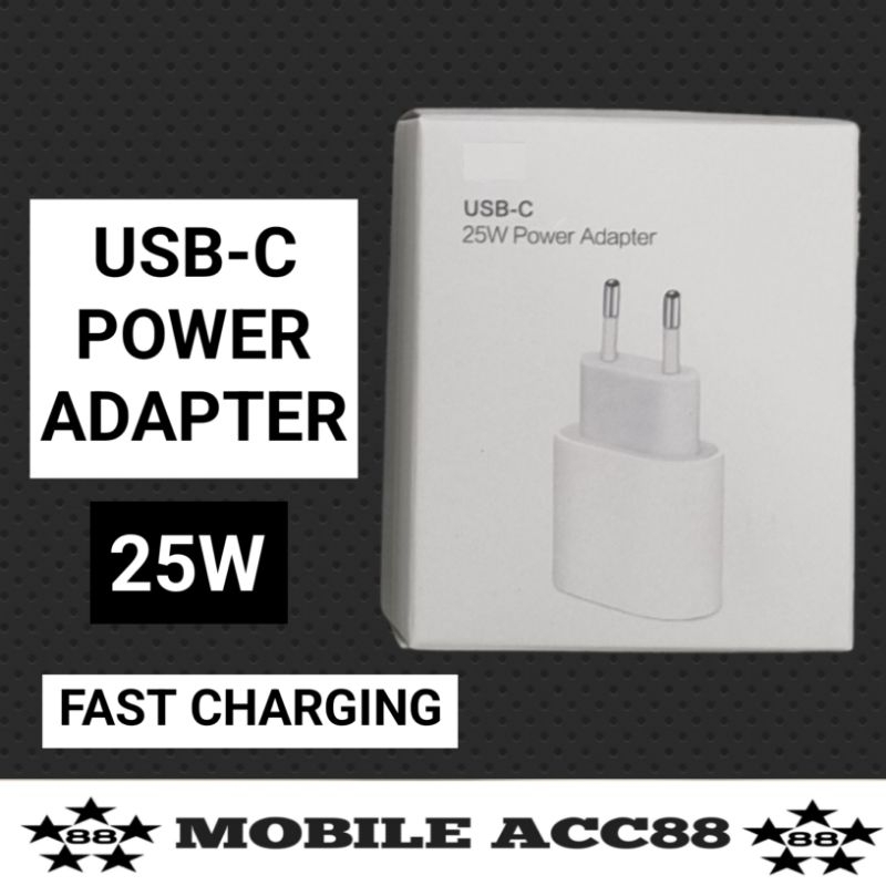 Jual Power Adapter Iphone 25W Fast Charging ip 11 - 12 -13 -14 -15 -16 ...