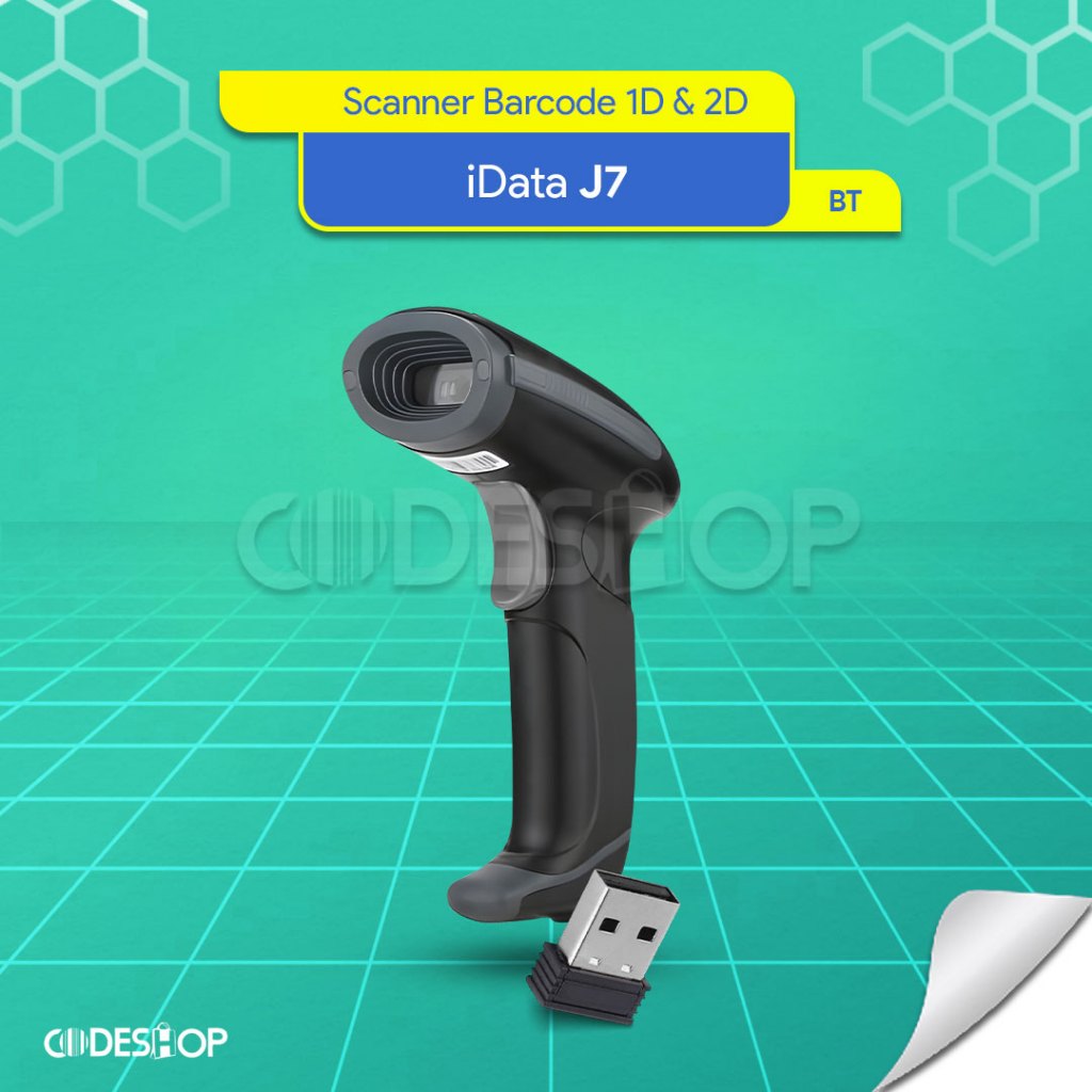 Jual iData J7 Barcode Scanner 2D Handheld Scan 1D QR Code USB Bluetooth ...