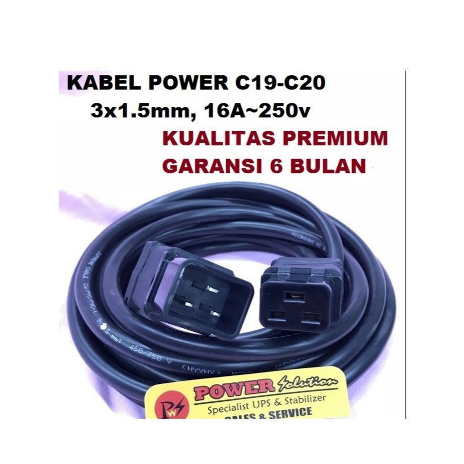 Jual Kabel Power Cord Output C19 C20 Kabel Server Ups Apc C20 to C19 ...