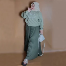 Rok Plisket Jumbo Wanita Dewasa Premium Qualiti
