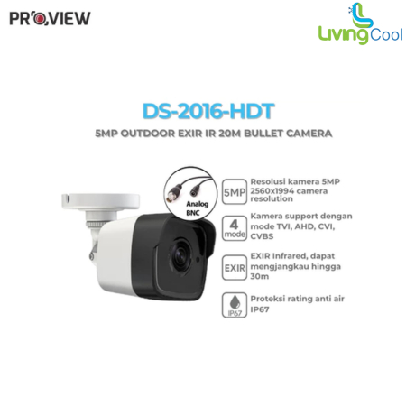Jual PROVIEW DS-2016-HDT 5MP OUTDOOR EXIR IR 20M BULLET ANALOG HDTVI ...