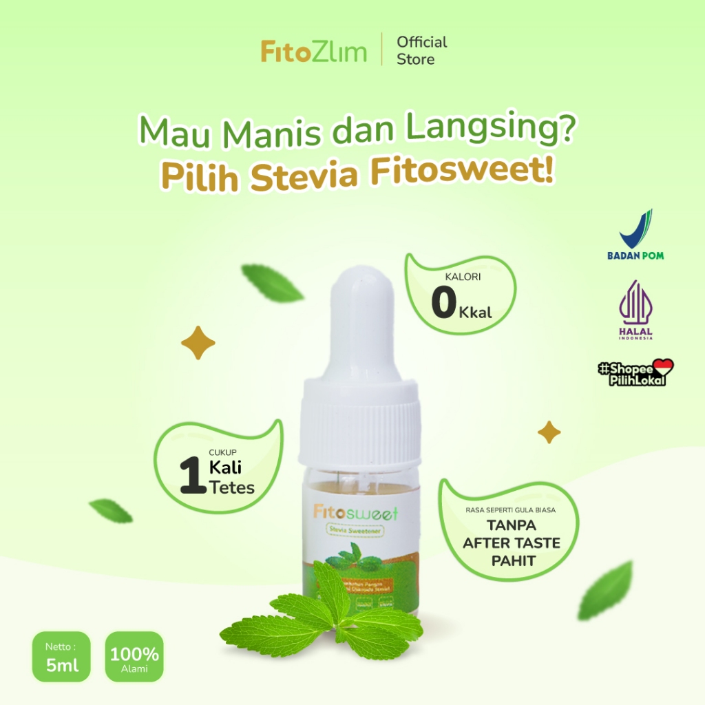 Jual COBA DULU 5 ML Stevia Fitosweet Bpom Halal Tanpa After Taste Pahit ...