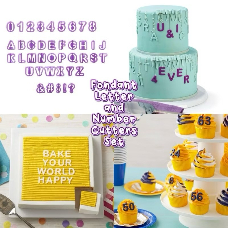 Jual 40 pcs cetakan roti kue keju fondant huruf alphabets dan angka ...