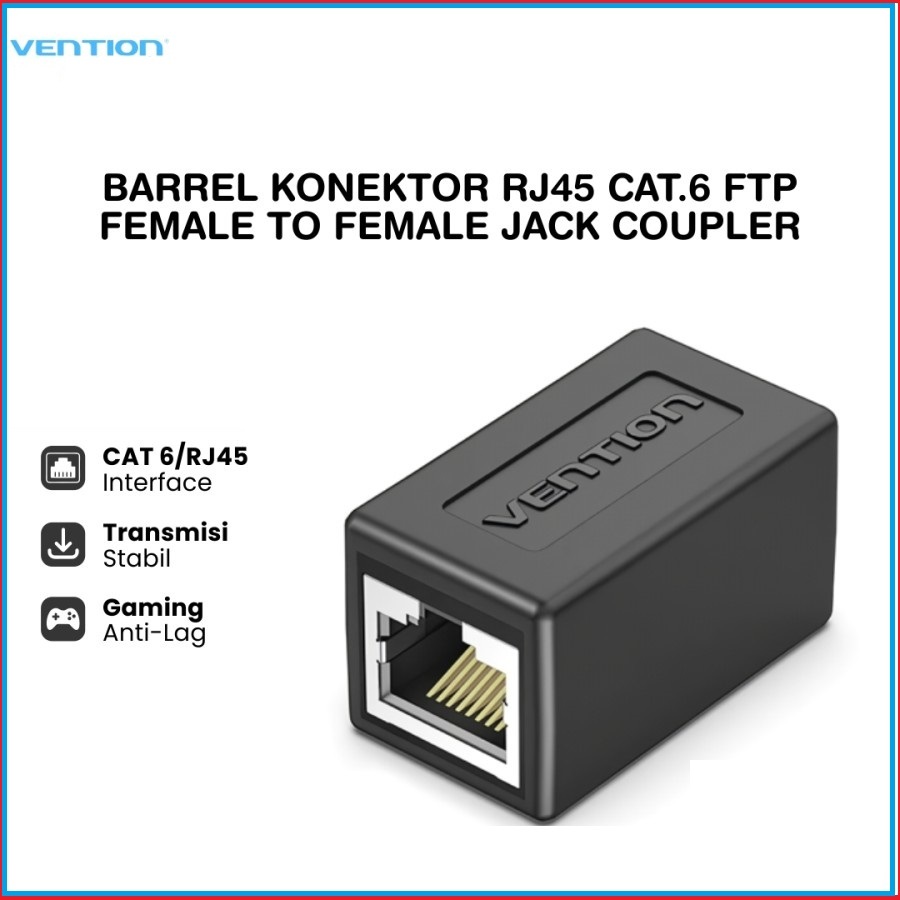 Jual Vention IPV Barrel Konektor RJ45 Cat 6 FTP Female to Female ...