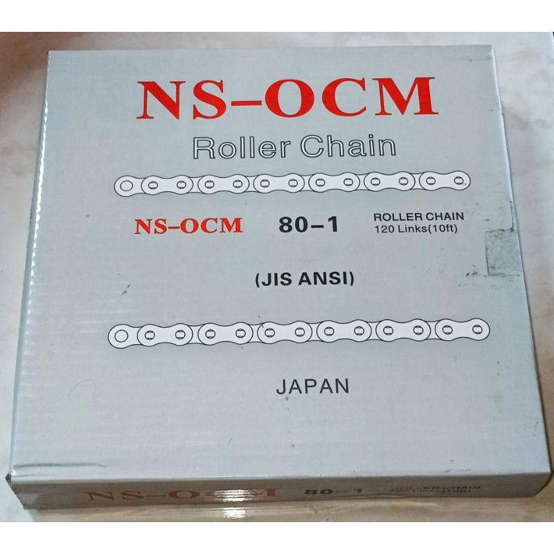 Jual NS OCM JAPAN Roller chain rantai rante RS 80 single ( 80-1 x 10ft ...