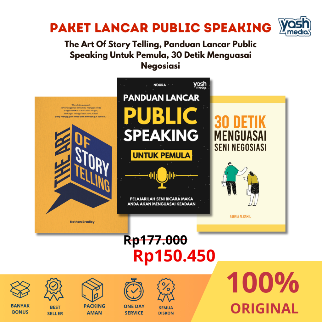 Jual Paket Lancar Public Speaking ( The Art Of Storytelling, Panduan