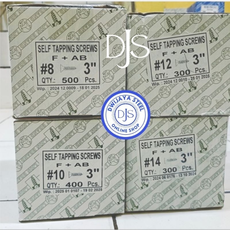 Jual 100PCS TAPING FAB (+) 7CM SEKRUP TAPPING FH (+) #8X3