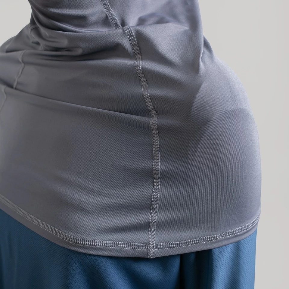 Hijab Olahraga Abu-abu Tua Noore New Veda Pro untuk Wanita