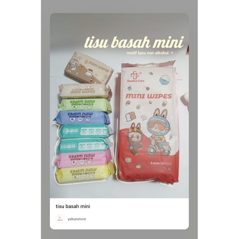 Jual promo tisu mini tisu basah mini travel size isi lembar baby wipes ...