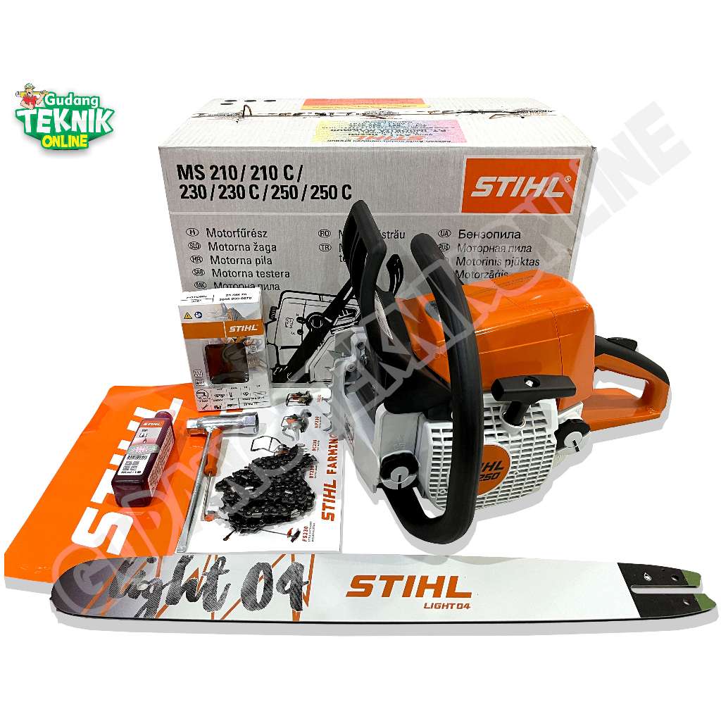 Jual Mesin Gergaji Kayu Chain Saw STIHL MS250 20 inch Bar Gigi ...