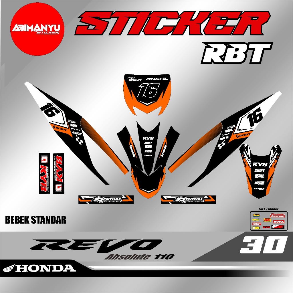 Jual COD Sticker SETRIPING Scotltl Semi Fullbody Rbt Revo Absolute Rbt ...