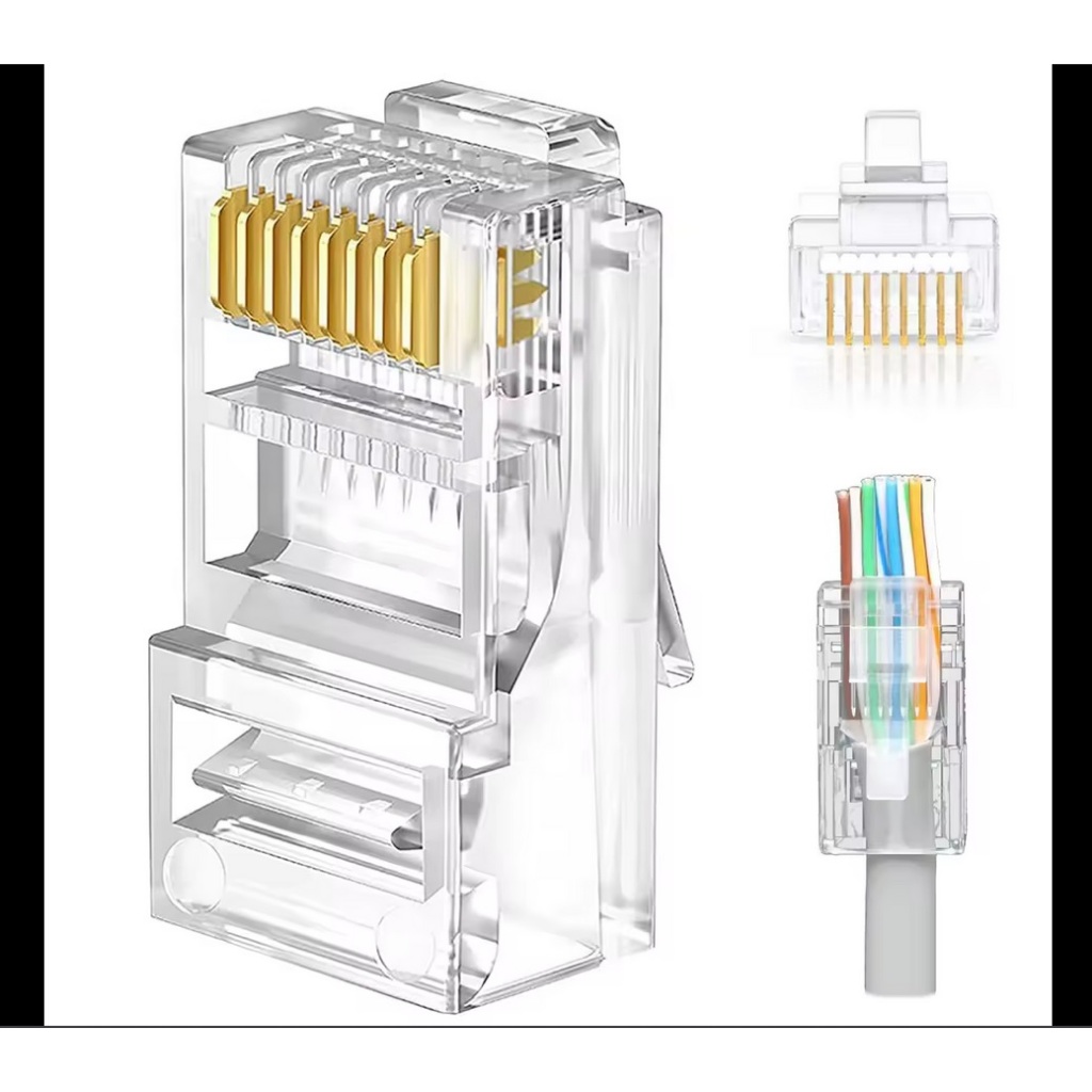 Jual connector rj45 anti gagal cat6 modular plug isi 100 EZ rj45 ...