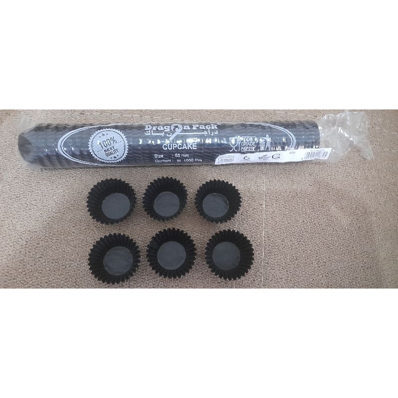 Jual Cup cake hitam size 55 mm (2 tumpuk 24 pcs) | Shopee Indonesia