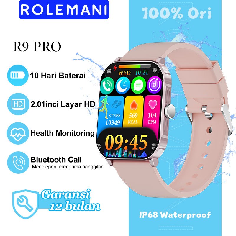 Jual Rolemani R9 PRO Smartwatch Garansi Resmi IOS & Android Jam Tangan ...