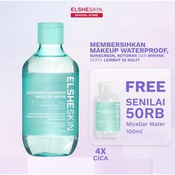 Elsheskin Cica Deep Cleansing Micellar Water 300ml Pembersih Wajah Makeup Remover Membersihkan