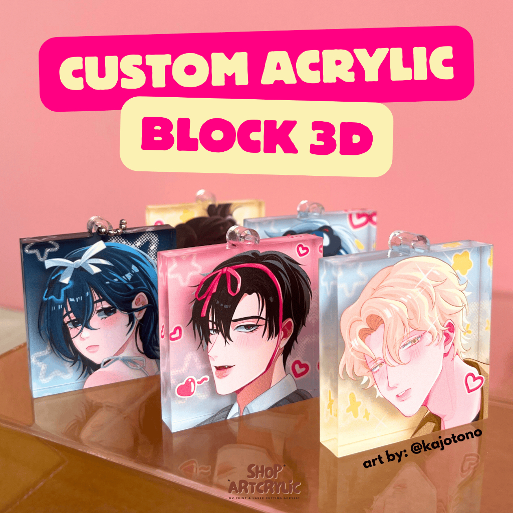 Jual Custom Akrilik Block 3D Standee 8mm UV Print | Shopee Indonesia