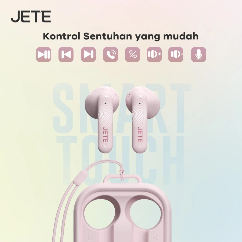 JETE TWS Bluetooth CE8 Earbuds Macaron BT 5.3 Super Bass , 24 Hours Playtime - Garansi 2th
