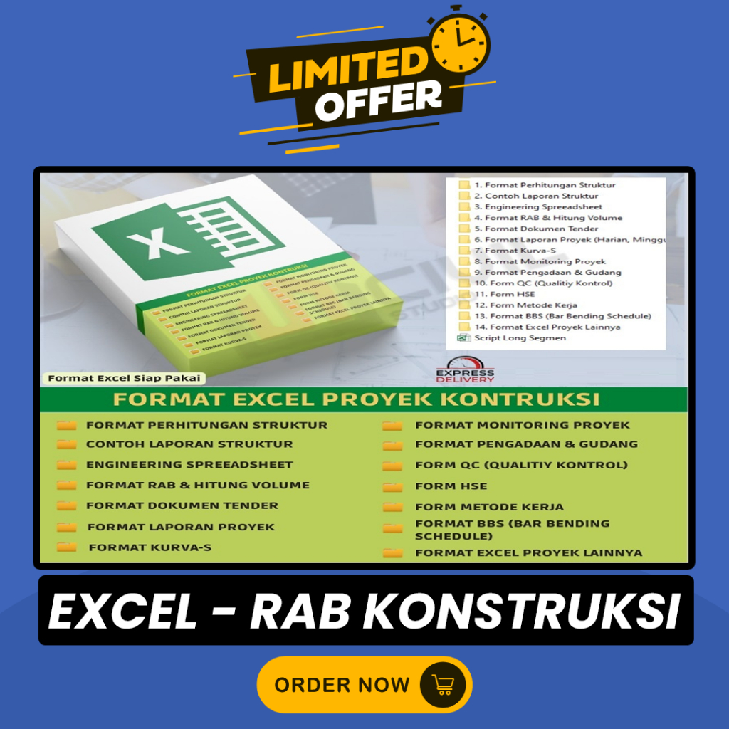 Jual Paket File Excel RAB Proyek Kontruksi Bangunan Teknik Sipil ...