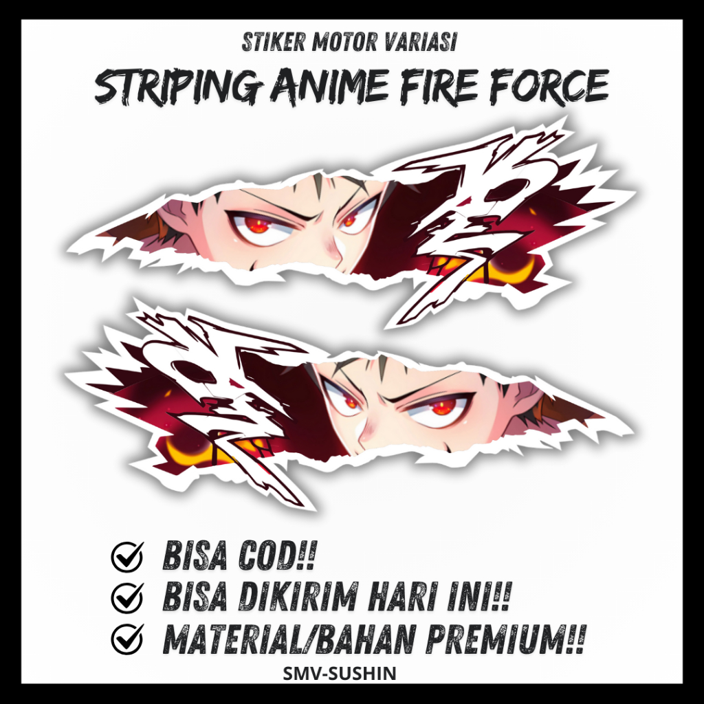 Jual Stiker Striping Shinra Kusakabe Sticker Anime Fire Force Universal ...