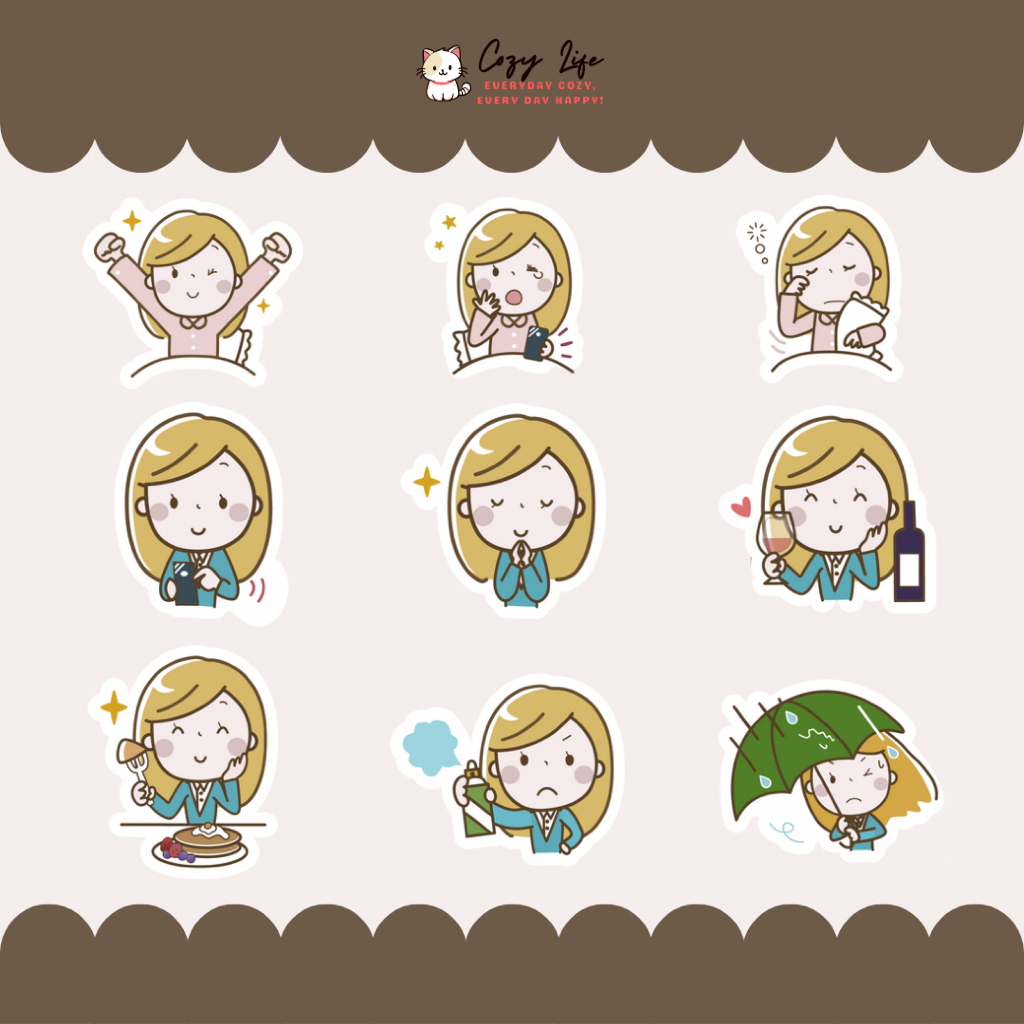 Jual Daily Routine Emotion Sticker – Cozy Life | Shopee Indonesia