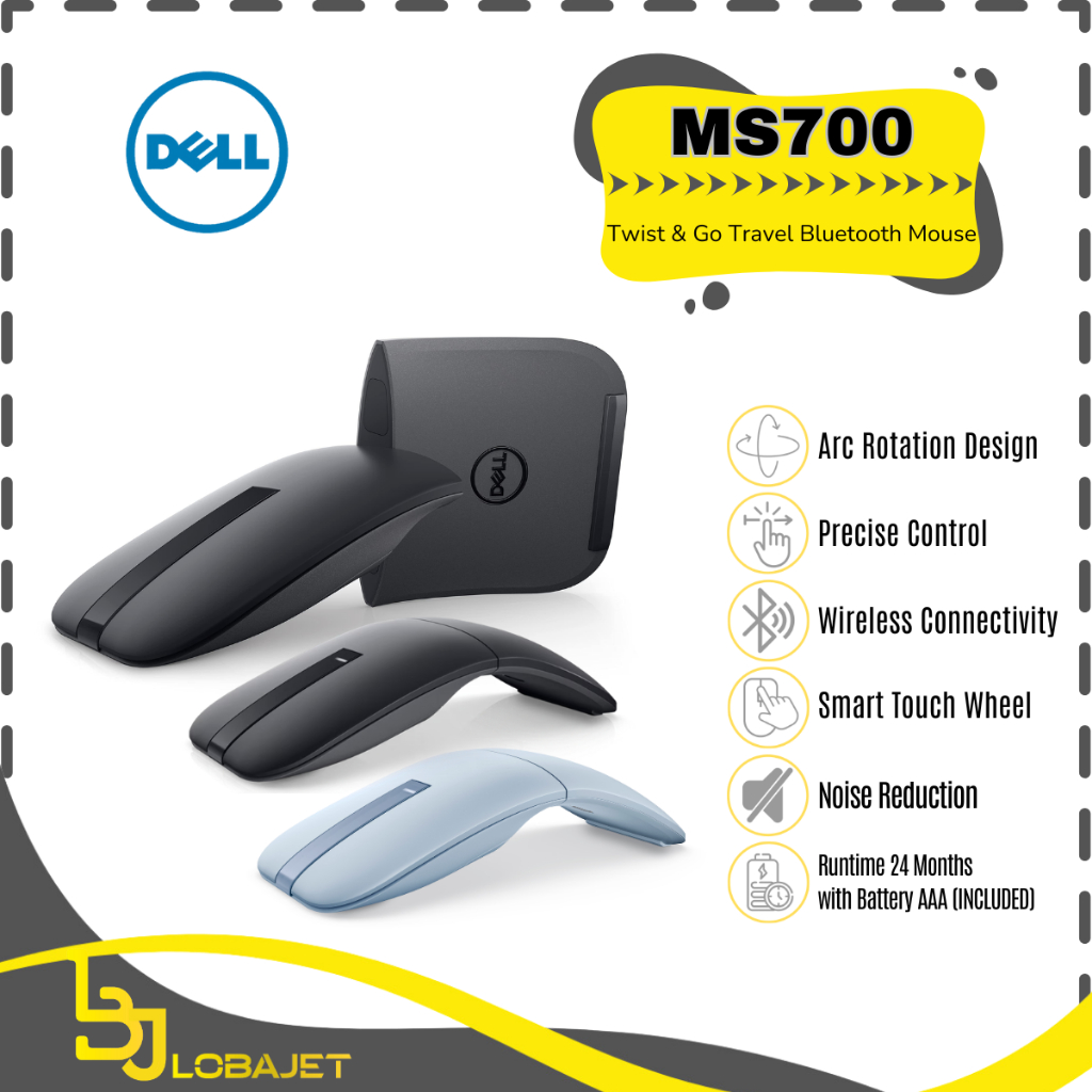 Jual DELL MS700 - Bluetooth Travel Mouse - Twist & Go Travel Bluetooth ...