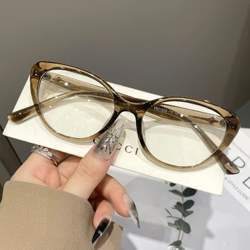 Viendo Kacamata Photocromic Anti Blueray Minus Wanita Cat Eye Frame Bluecromic Kaca Mata Optik