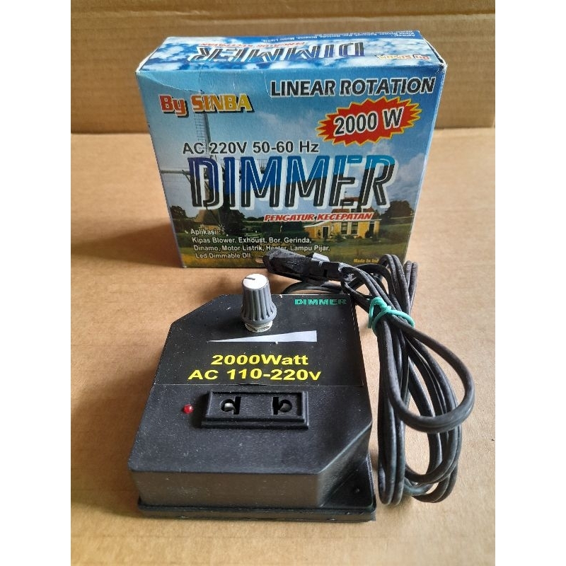 Jual DIMMER 2000 WATT SINBA PENGATUR KECEPATAN 2000WATT LINEAR ROTATING ...