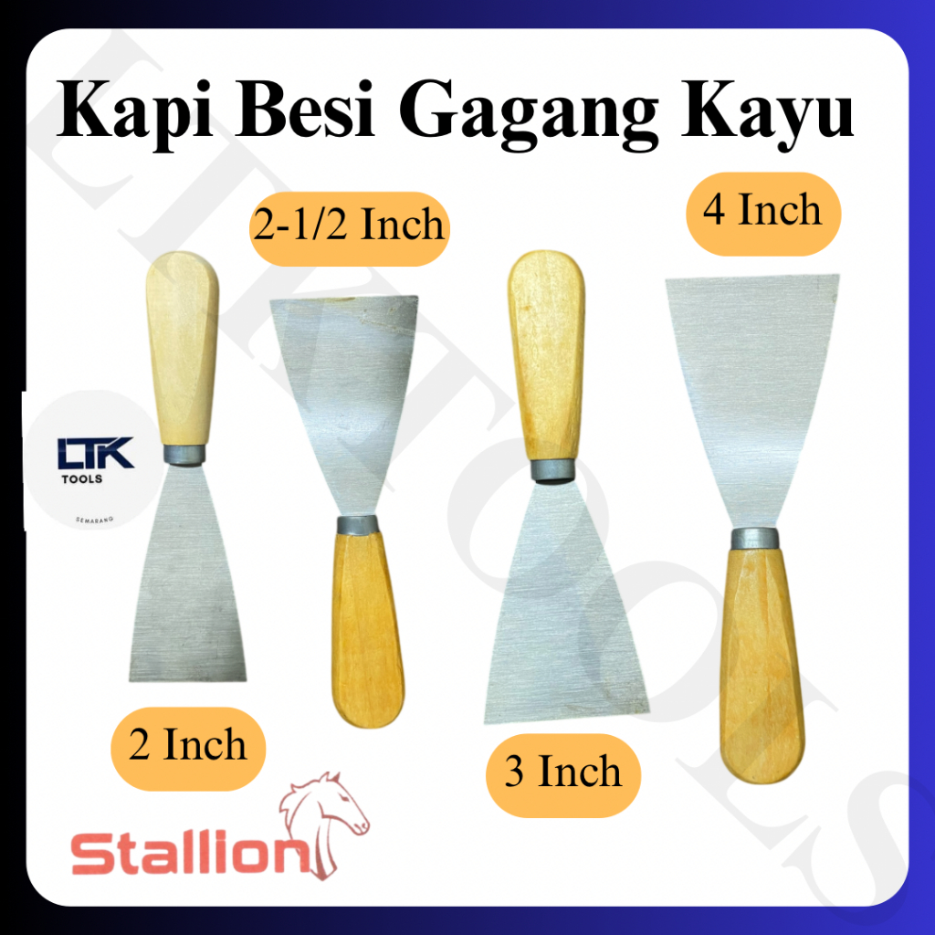 Jual Kapi Gagang Kayu/ Pisau Dempul Gagang Kayu/ Kapi Cat kayu/ Kapi ...