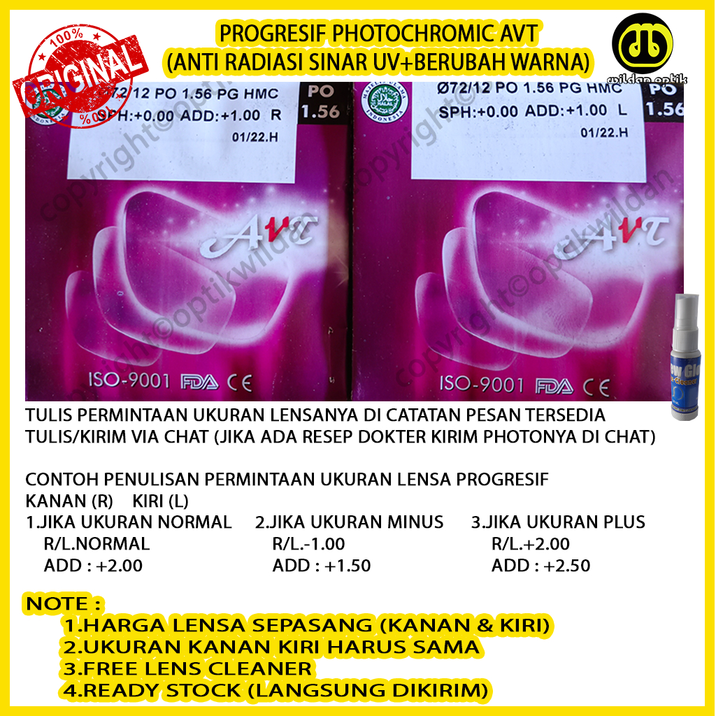 Jual PROGRESIF PHOTOCHROMIC READY STOCK MERK AVT | Shopee Indonesia