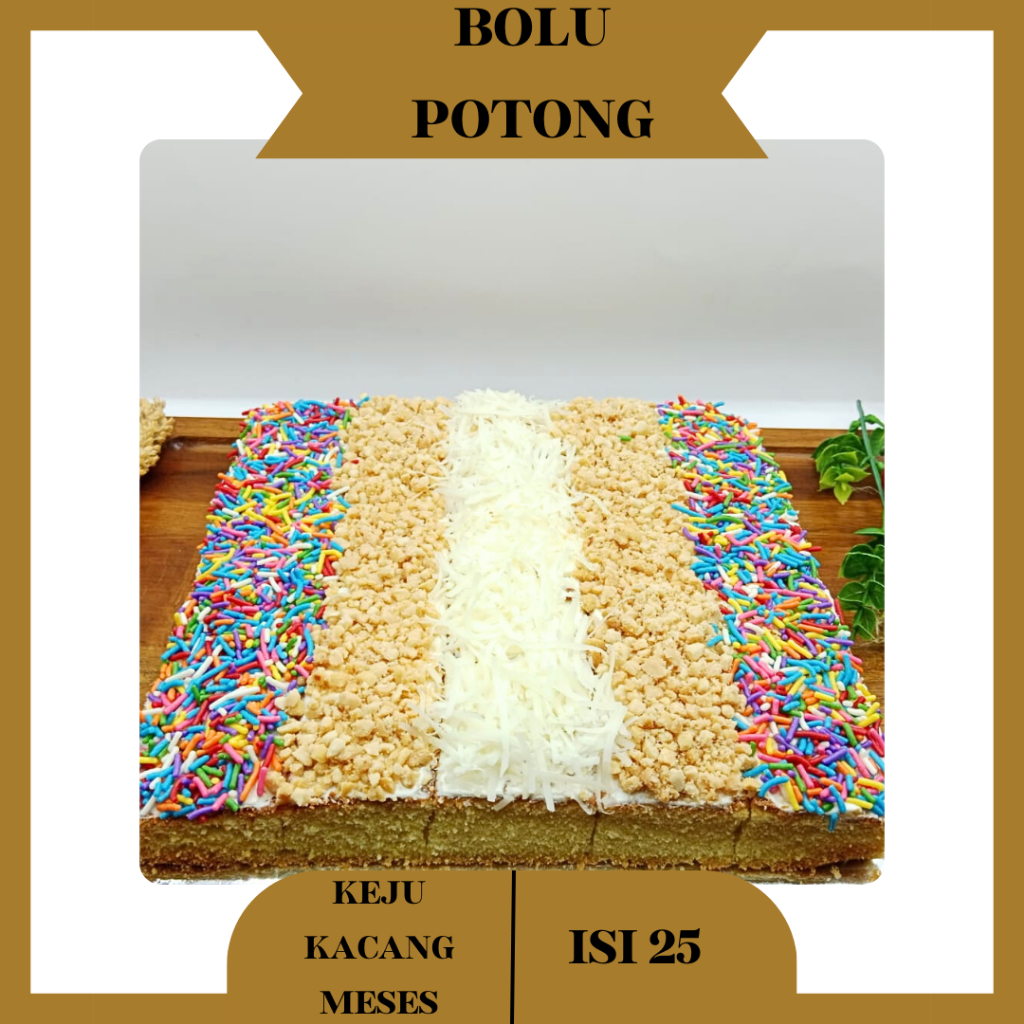 Jual Kue Bolu Potong 3(Tiga) Rasa Toping Seres Keju Kacang Isi 25Pcs ...