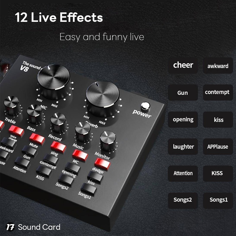 Jual [PAKET LENGKAP LIVE STREAMING] Sound Card V8 + Mic Condenser BM ...