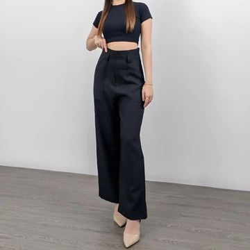 Diora Highwaist Pants Celana Kulot Straight Cut Formal Loose Pants Panjang Wanita Anti Kusut