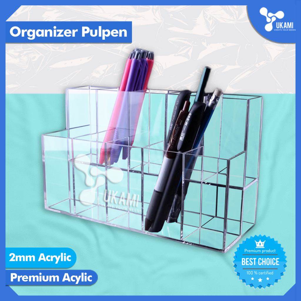 Jual UKAMI - Organizer Pulpen Akrilik Rak Pensil Acrylic Display Stand ...
