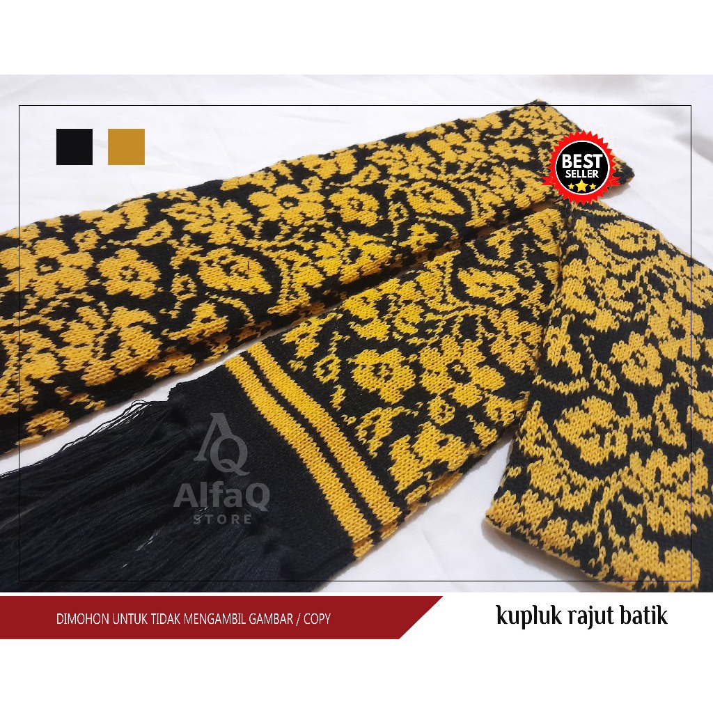 Jual Syal rajut motif batik, slendang rajut tebal dan murah 130x13cm ...