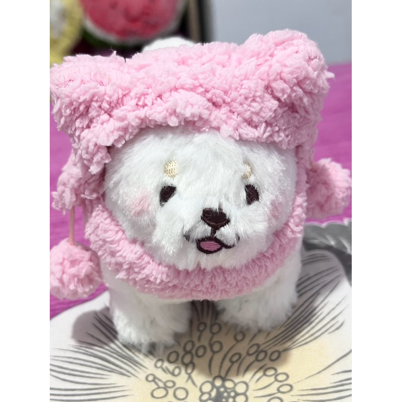 Jual Boneka Anjing Shiba Inu Pakai Topi Pink ukuran kecil 12 Cm ...