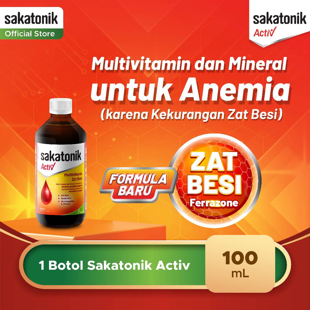 Sakatonik Activ 100 Ml - Multivitamin Penambah Darah / untuk Anemia