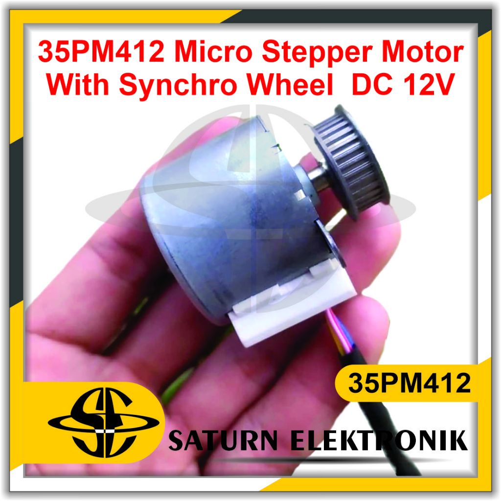 Jual Micro Stepper Motor 35PM412 With Synchro Wheel Universal DC 12V ...