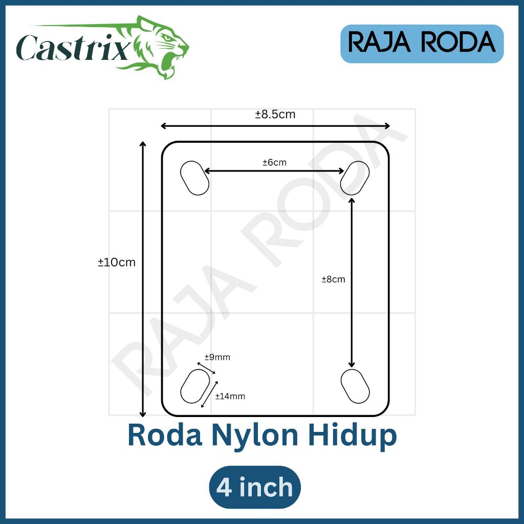 Jual Castrix Roda Nylon Troli Steling Etalase Rak Hidup 4