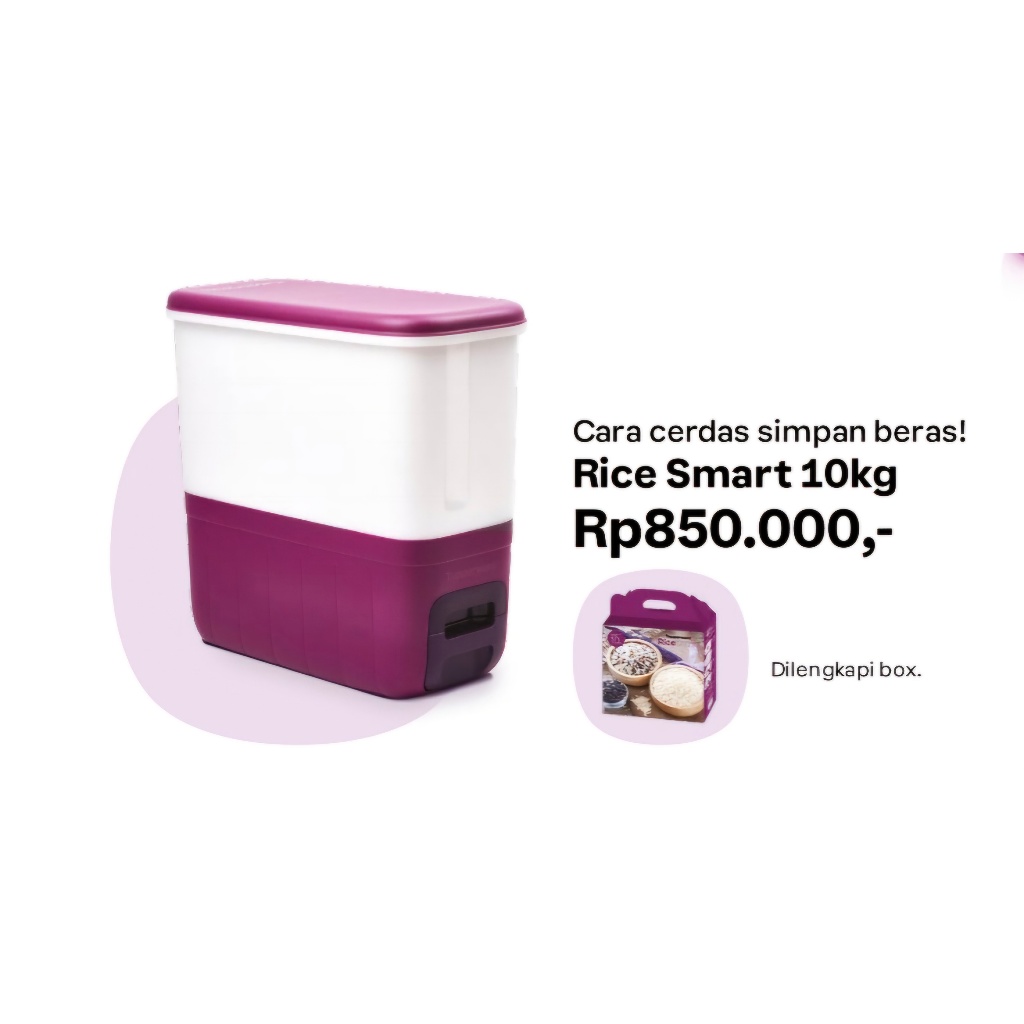 Jual TUPPERWARE TURUN HARGA - RICE SMART 10kg - WADAH BERAS 10KG NORMAL ...