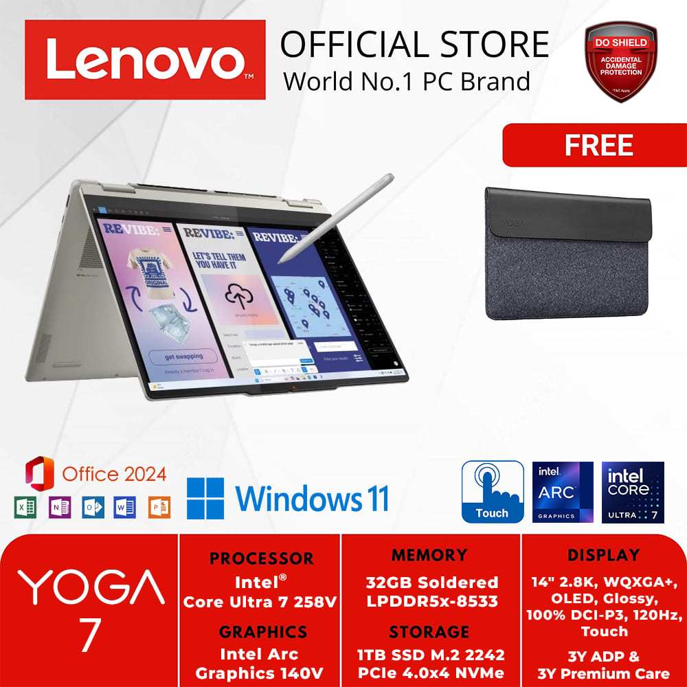 Jual LENOVO YOGA 7 2-in-1 14ILL10 3VID 7CID SEASHELL ULTRA 7-258V OLED ...
