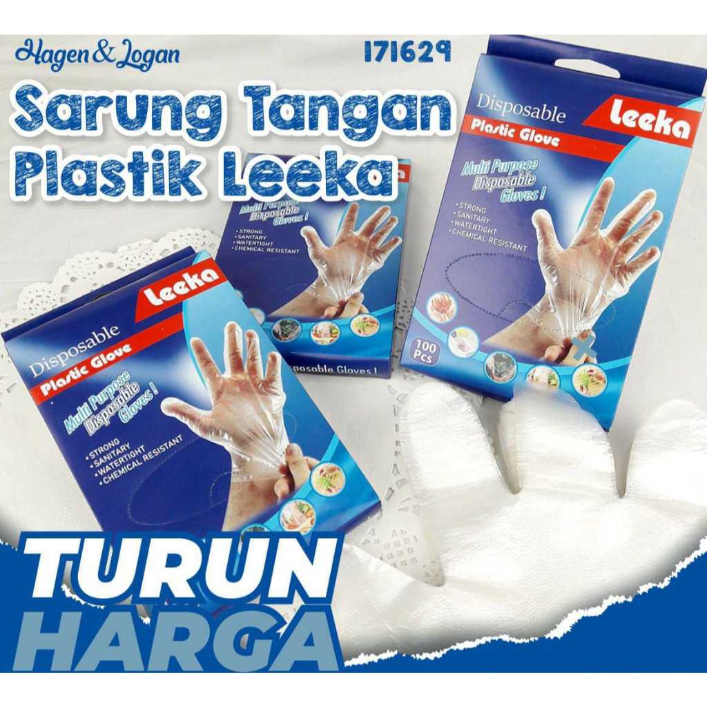 Jual Sarung Tangan Plastik Leeka, harga per box isi 100pcs | Shopee ...